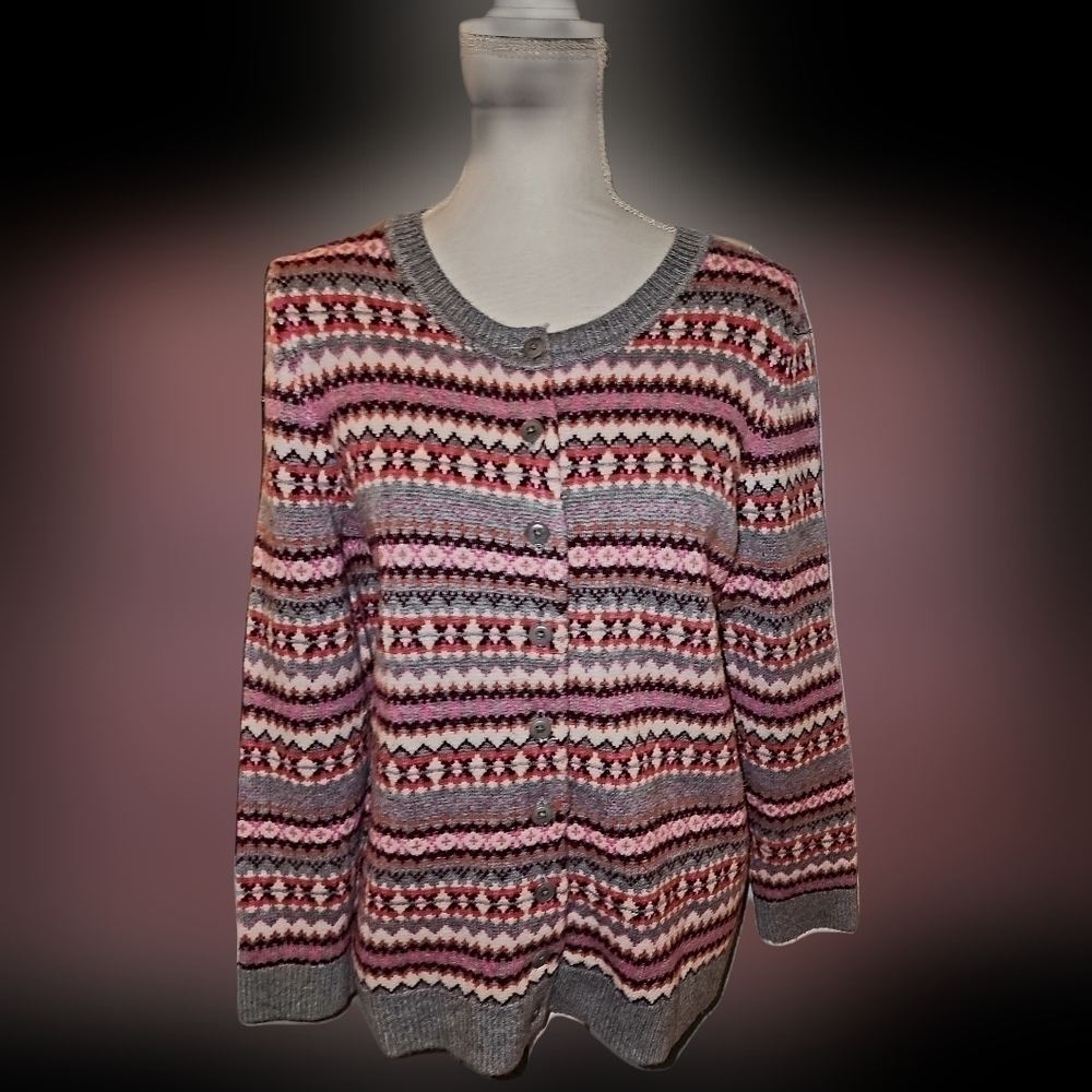 Talbots Cottagecore wool knit cardigan